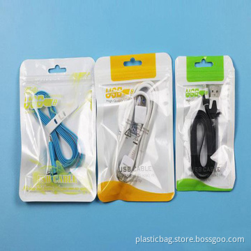 Custom Phone Charger Packaging Bag with Header